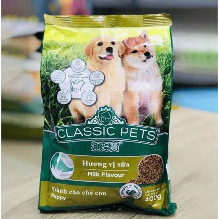 HẠT CHO CHÓ CON CLASSIC PETS PUPPY VỊ SỮA (400G)